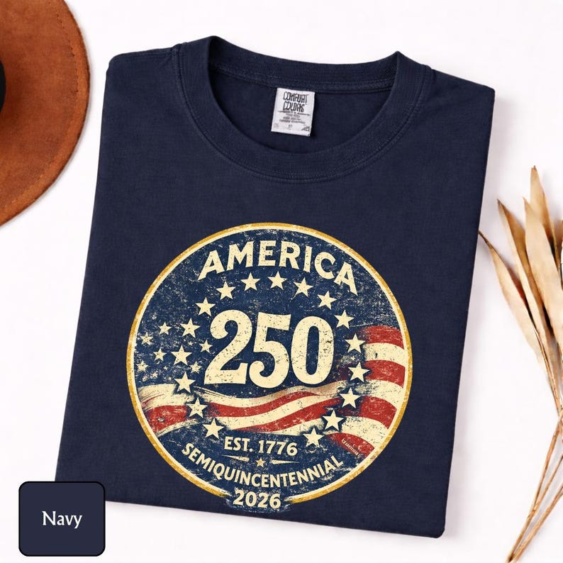 America 250 Shirt Comfort Colors®, Patriotic 1776-2026 Tee, Vintage USA Semiquincentennial Shirt, Fourth of July Patriotic Graphic Tee Bild 6