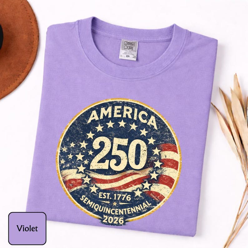 America 250 Shirt Comfort Colors®, Patriotic 1776-2026 Tee, Vintage USA Semiquincentennial Shirt, Fourth of July Patriotic Graphic Tee Bild 3