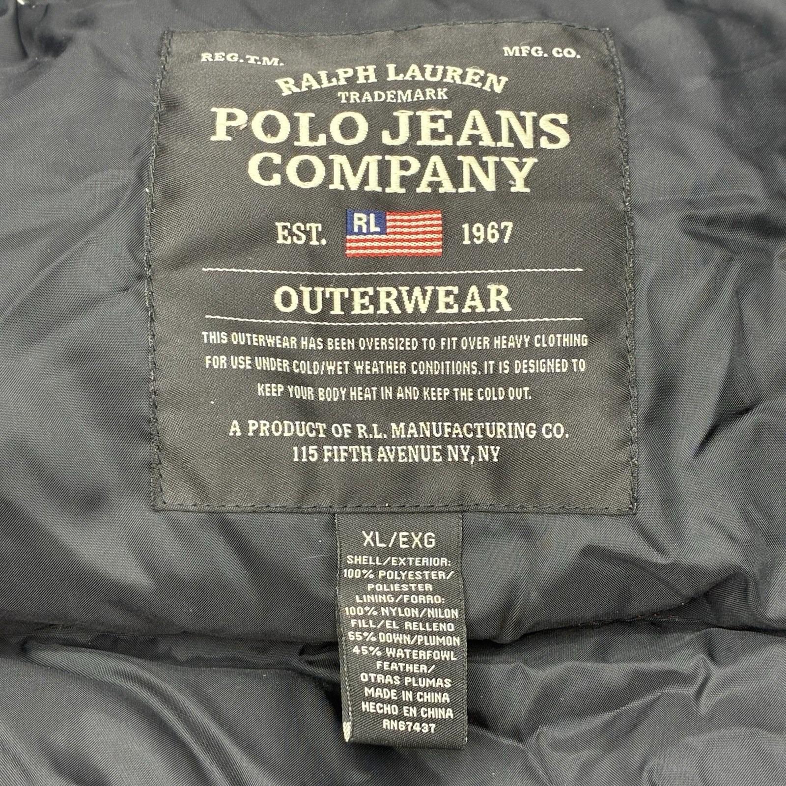 Vintage Ralph Lauren Polo Jeans Co Y2K Red Down Puffer Jacket XL 