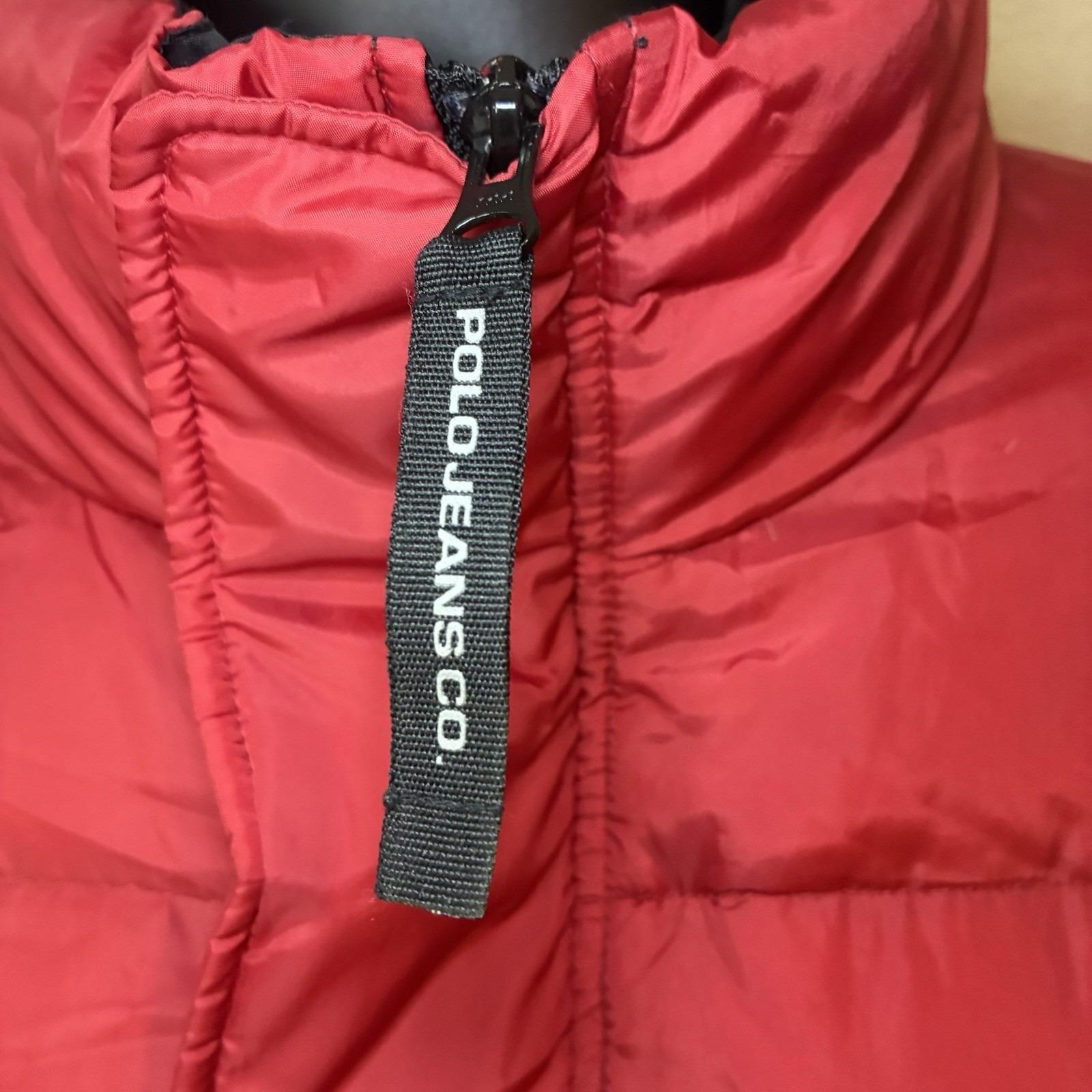 Vintage Ralph Lauren Polo Jeans Co Y2K Red Down Puffer Jacket XL 