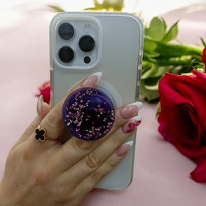 Custom Resin Mobile Phone POP Grip – Sparkle & Style for Any Device