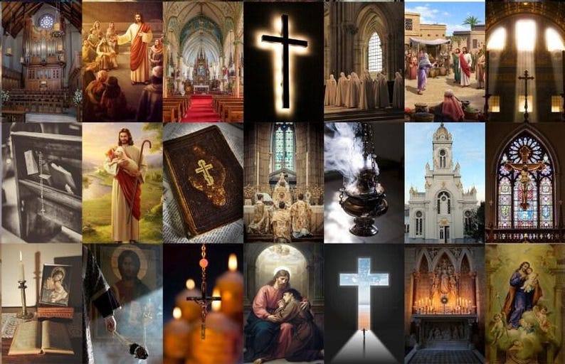 Jesus and the Church Aesthetic Wall Collage Kit – Christian Vintage ...