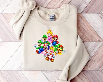 Mario Sweatshirt, Mario Family Sweatshirt, Mario Birthday Sweater, Mario Hoodie, Mario Family Sweatshirt, Mario Gift