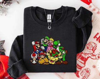 Mario Sweatshirt, Mario Family Sweatshirt, Mario Birthday Sweater, Mario Hoodie, Mario Family Sweatshirt, Mario Gift