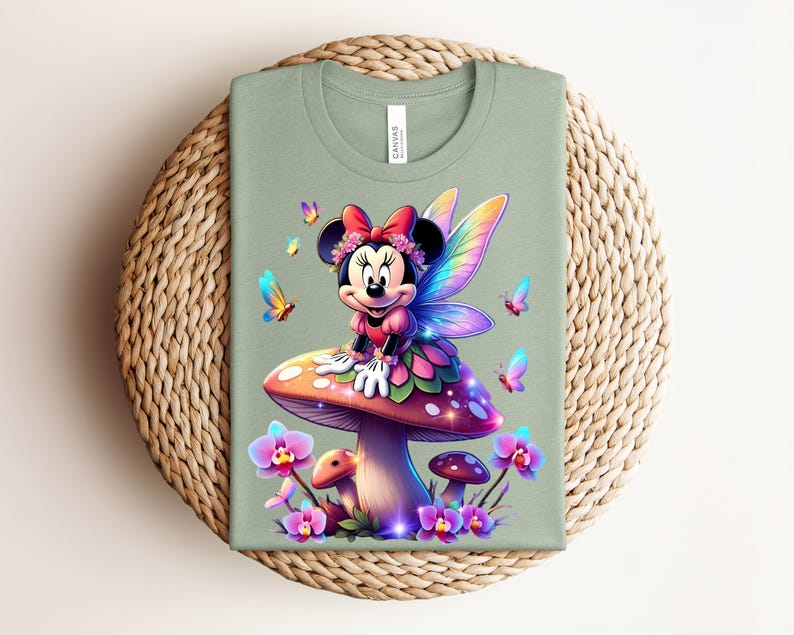 Minnie Mouse Fairy Shirt, Disney Minnie Tee, Cute Magical Butterfly Fairy Graphic T-Shirt, Girls Disney Gift Shirt, Fantasy Minnie Mouse Tee image 5