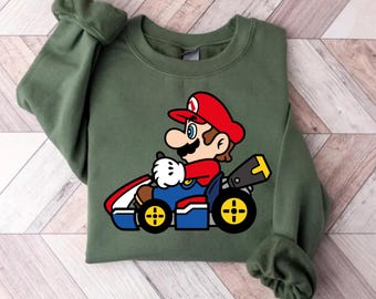 Mario Sweatshirt, Super Mario Sweatshirt, Nintendo Mario Bros Holiday Gift, Mario Christmas Hoodie, Gamer Gift