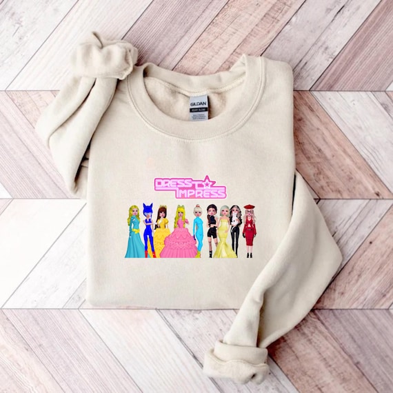 Dress to Impress Roblox Crewneck Sweatshirt: DTI Game Gift Dress to Impress Roblox Crewneck Sweatshirt: DTI Game Gift