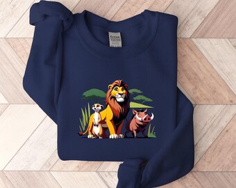 Retro 90s Disney Animal Kingdom Lion King Sweatshirt, Timon Pumbaa Hakuna Matata Matching Tee, Disneyland Family Trip Tee