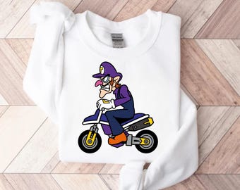 Waluigi Sweatshirt, Super Mario Sweatshirt, Nintendo Mario Bros Holiday Gift, Mario Christmas Hoodie, Gamer Gift
