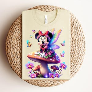 Minnie Mouse Fairy Shirt, Disney Minnie Tee, Cute Magical Butterfly Fairy Graphic T-Shirt, Girls Disney Gift Shirt, Fantasy Minnie Mouse Tee image 3