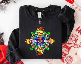 Mario Sweatshirt, Mario Family Sweatshirt, Mario Birthday Sweater, Mario Hoodie, Mario Family Sweatshirt, Mario Gift
