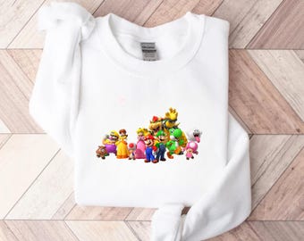 Mario Sweatshirt, Mario Family Sweatshirt, Mario Birthday Sweater, Mario Hoodie, Mario Family Sweatshirt, Mario Gift