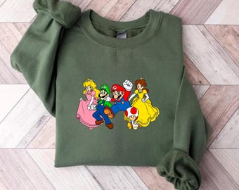 Mario Sweatshirt, Mario Family Sweatshirt, Mario Birthday Sweater, Mario Hoodie, Mario Family Sweatshirt, Mario Gift