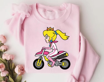 Princess Peach Sweatshirt, Super Mario Sweatshirt, Nintendo Mario Bros Holiday Gift, Mario Christmas Hoodie, Gamer Gift