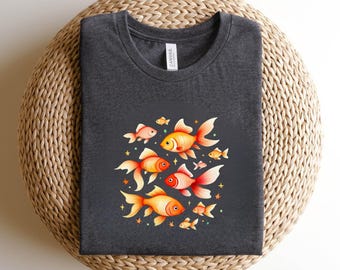 Goldfish T-Shirt, Star Aesthetic, Cute T-Shirt, Beachy Shirt, Grunge Y2K Tee, Cool Vintage Retro T-Shirt Gift, Comfort Colors Unisex T-Shirt
