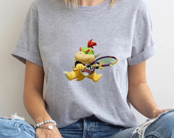 Bowser Jr Shirt, Mario Tennis Fever Shirt, Custom Video Game Tennis Tee, Mario and Friends Family Matching Party Shirt, Retro Gamer Gift