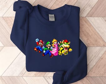 Mario Sweatshirt, Mario Family Sweatshirt, Mario Birthday Sweater, Mario Hoodie, Mario Family Sweatshirt, Mario Gift
