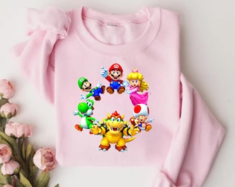 Mario Sweatshirt, Mario Family Sweatshirt, Mario Birthday Sweater, Mario Hoodie, Mario Family Sweatshirt, Mario Gift