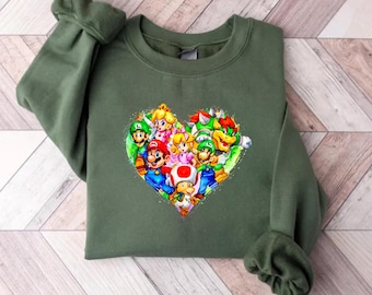 Mario Sweatshirt, Mario Family Sweatshirt, Mario Birthday Sweater, Mario Hoodie, Mario Family Sweatshirt, Mario Gift