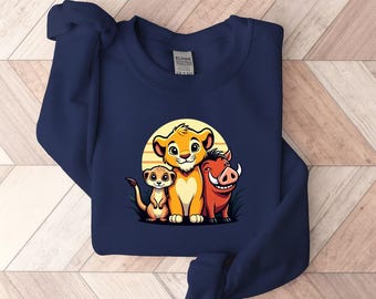 Retro 90s Disney Animal Kingdom Lion King Sweatshirt, Timon Pumbaa Hakuna Matata Matching Tee, Disneyland Family Trip Tee