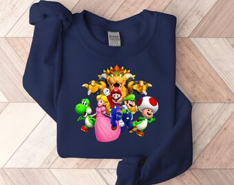 Mario Sweatshirt, Mario Family Sweatshirt, Mario Birthday Sweater, Mario Hoodie, Mario Family Sweatshirt, Mario Gift