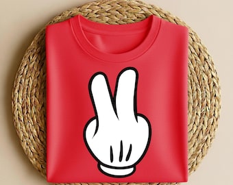 Mickey Mouse Peace Sign Shirt, Vintage Mickey Shirt, Disney Vacation Shirt, Disneyland Mickey Shirt, Magic Kingdom Shirt, Classic Mickey Tee
