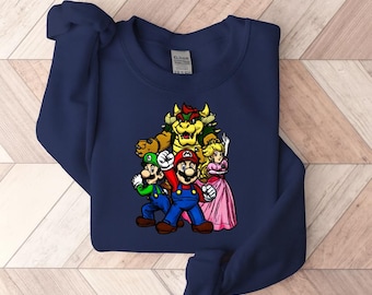 Mario Sweatshirt, Mario Family Sweatshirt, Mario Birthday Sweater, Mario Hoodie, Mario Family Sweatshirt, Mario Gift