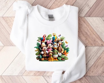 Animal Kingdom Sweatshirt, Mickey and Friends Safari Crewneck, Disney Safari Family Trip Sweater, Magical Kingdom Adventure Pullover