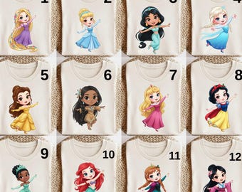 Disney Princess Shirts, Matching Group Disney Shirts, Disney Bounding Shirts, Aurora Shirt, Elsa Shirt, Anna Shirt, Cinderella Shirt, Ariel