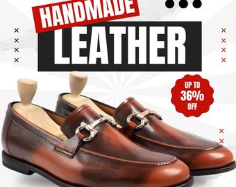 Men's Brown Leather Horsebit Loafers – Italian Style Dress Shoes