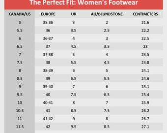 Women’s Footwear Size Guide –   US, EU, UK Size Conversion Chart