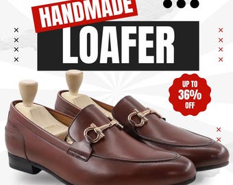 Men's Dark Brown Leather Horsebit Loafers – Handmade Italian Slip On Dress Shoes