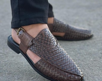 Handwoven Leather Peshawari Sandal | Pakistani Traditional Footwear