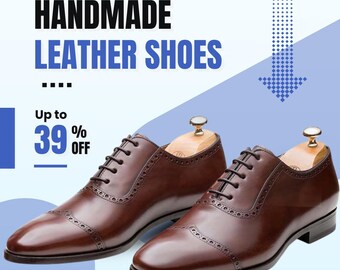 Handcrafted Brown Leather Oxford Brogues | Men's Dress Shoes