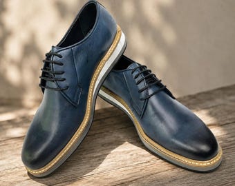 Klassieke Oxford-schoenen met vleugeltip voor heren – handgemaakte bordeauxrode leren formele schoenen