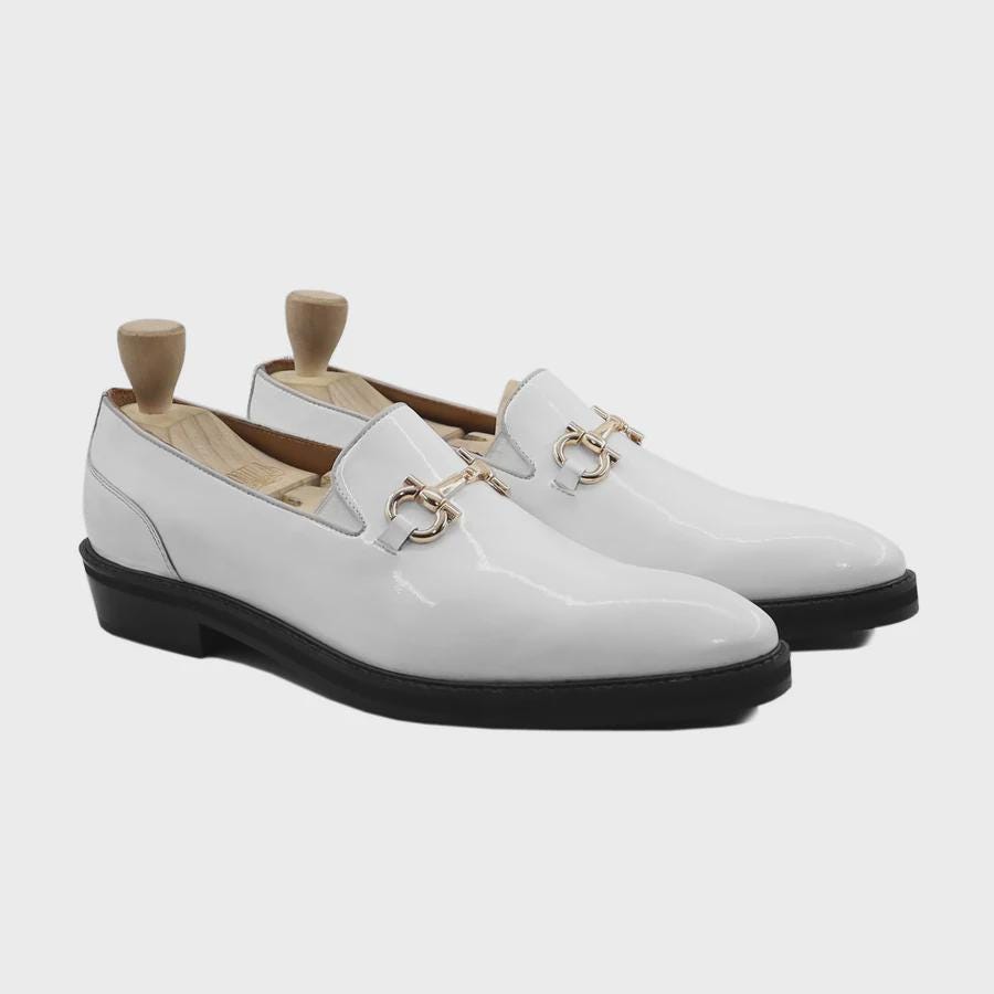 Gold and White Dress Shoes Men - Etsy