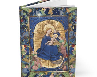Diário Medieval Manuscrito | Caderno de Capa Dura, Livro de Horas Arte Religiosa