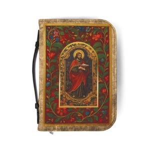 Christ the Teacher Bible Cover | Floral Religious Book Case