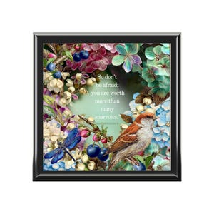 Caja de recuerdos con versículos bíblicos / Joyero para guardar recuerdos