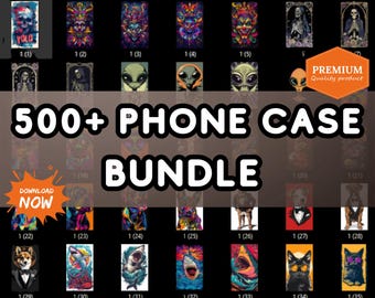 Abstract Phone Case Bundle 500+ Digital Designs, Modern Mobile Cover Art Pack, Instant Download