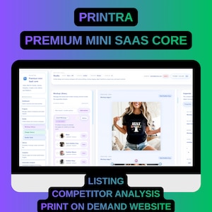 Platforma witryny internetowej SaaS z kodem źródłowym AI, badania konkurencji Etsy, studio mockup (pobranie cyfrowe)