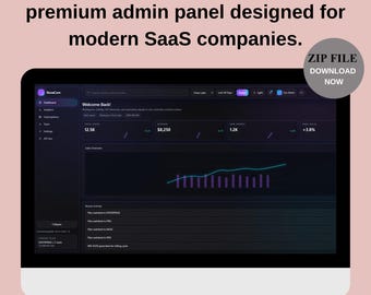 React-dashboardsjabloon voor beheerders, SaaS UI-kit, ZIP voor beheerdersdashboard voor ontwikkelaars (digitale download)