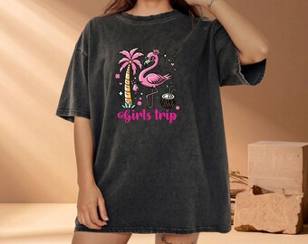 Flamingo Girls Trip Shirt, Miami Beach Vacation Tee Gift