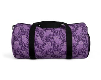 Bolsa de deporte con estampado de búho morado / Bolsa de gimnasio con estampado paisley