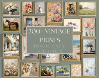 200+ Spring Gallery Wall Set: Vintage French Country Decor, Downloadable Prints, Cottagecore Decor, WG115