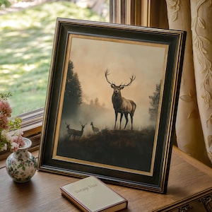 Dark academia printable wall art set with nostalgic French country aesthetics and moody tones.