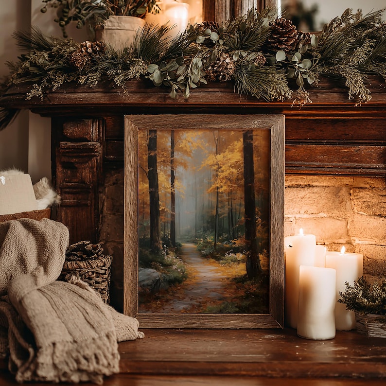 50+ Rustic Vintage Fall Wall Gallery Set, Autumn Wall Art & Paintings ...