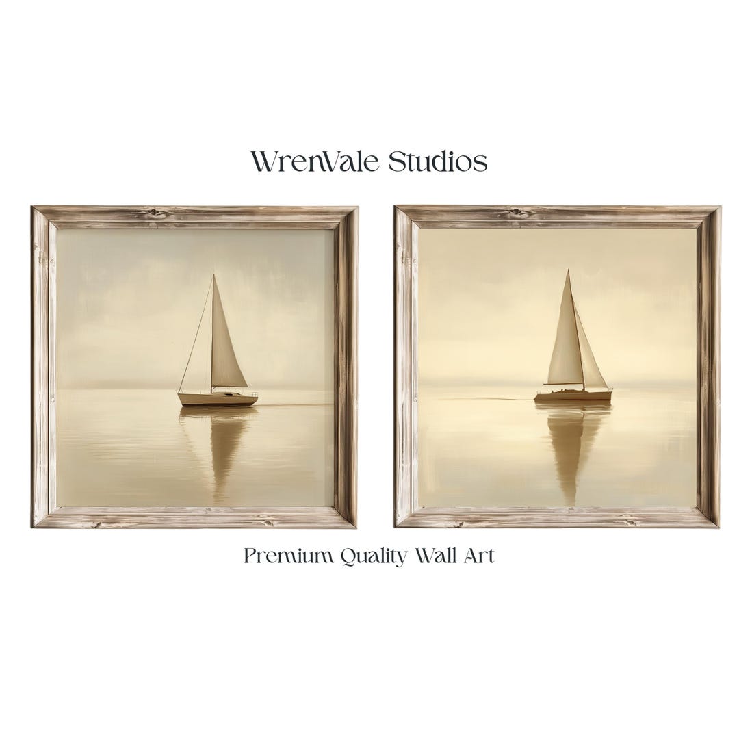 Vintage Sailboat Wall Art Print Decor, Nautical Wall Art Summer ...