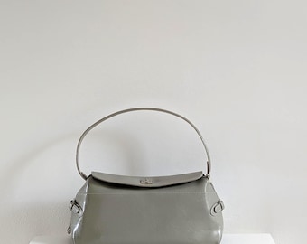 Sage Green Leather Shoulder Bag