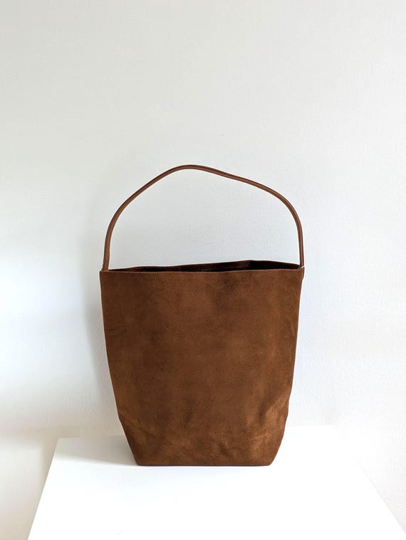 Brown Suede Tote Bag – Minimalist Everyday Shoulder Bag